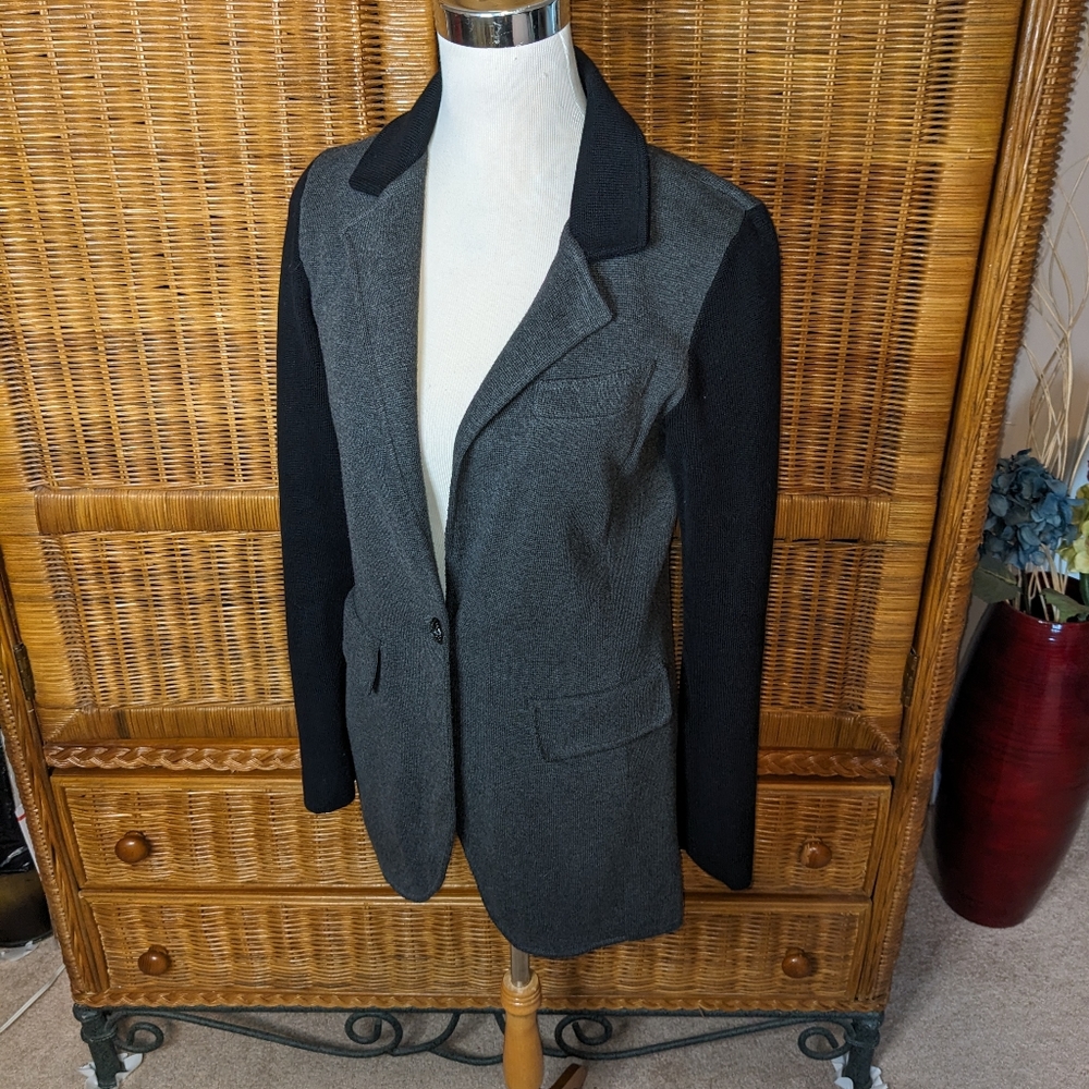 Ralph Lauren Black/Gray Knit Jacket SMALL